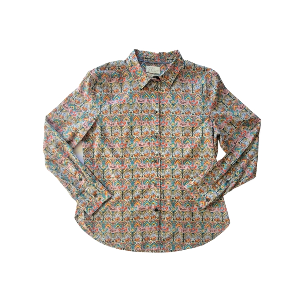 🌻 J. Crew Liberty Long-Sleeved Button-Down Blouse Size 12 Slim